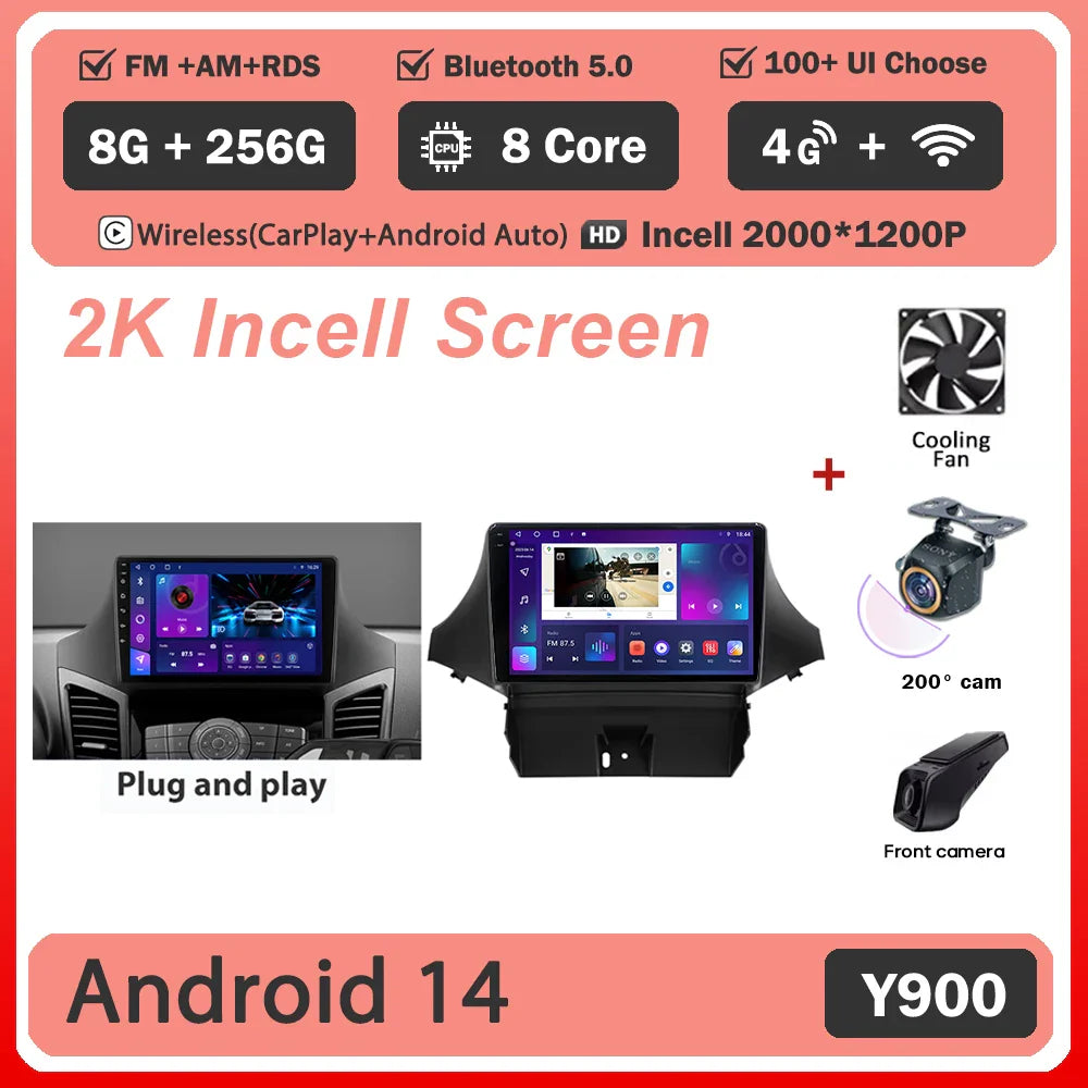Android 14 2K Screen For Chevrolet Orlando 2010 - 2018 Car Radio Multimedia Video Player Navigation GPS No 2din Head Unit