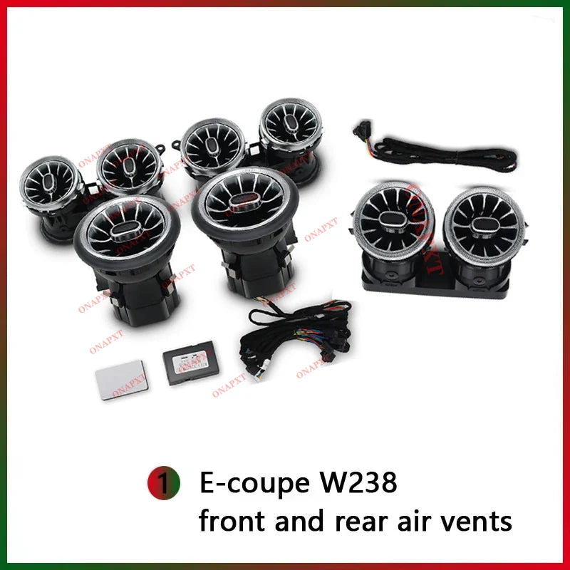 64 Colors For Mercedes Benz W213 E-Class Coupe For AMG E43 E53 LED Air Vents Nozzle 3D Rotating Tweeter Speaker Ambient Light