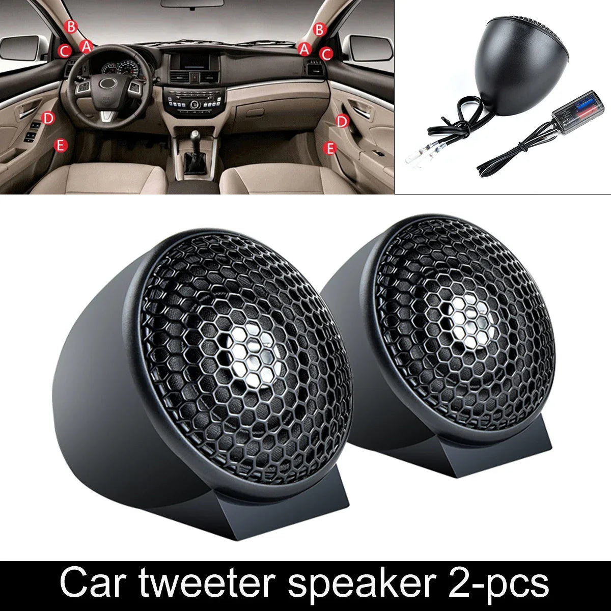 2pcs 20W Mini Dome Tweeter Speakers Auto Dashboard Loudspeaker Door Music Audio Player for Car Motorcycle Audio System