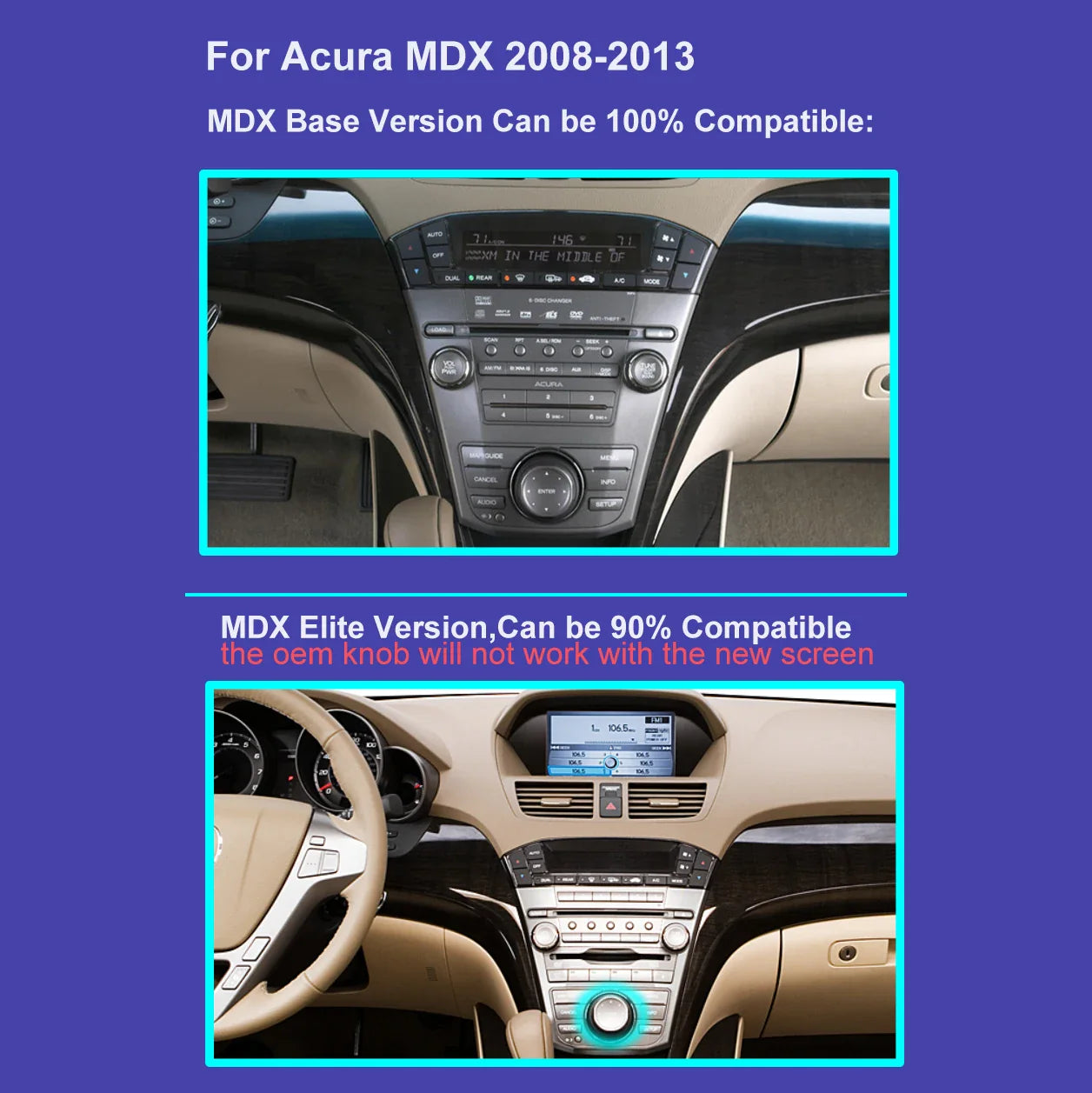 Android 13 For Honda Acura MDX 07 08 2009 2010 2011 2012 2013 intelligent Multimedia player Car Radio Audio GPS apple carplay