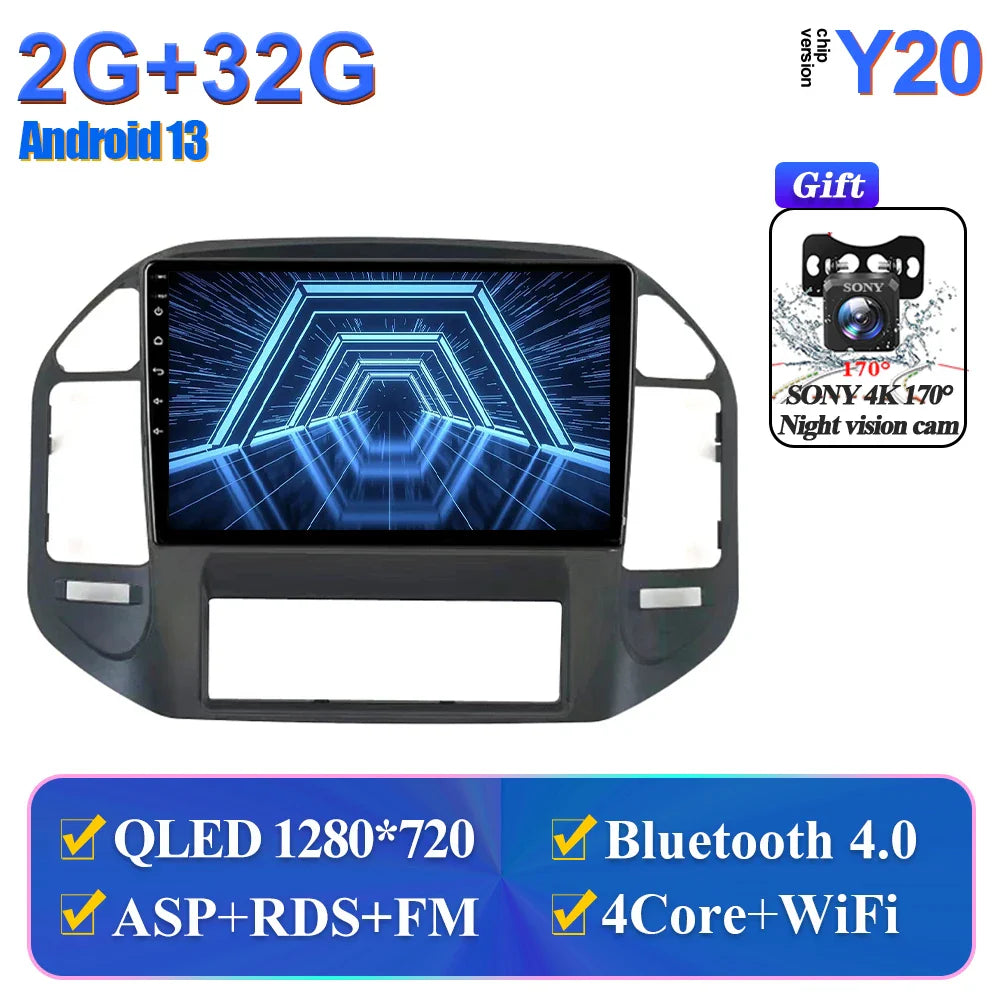 Wireless Android Head Unit For Mitsubishi Pajero 3 V70 V60 1999-2006 Car Auto Radio Carplay Multimedia GPS Navigation No 2din 4G