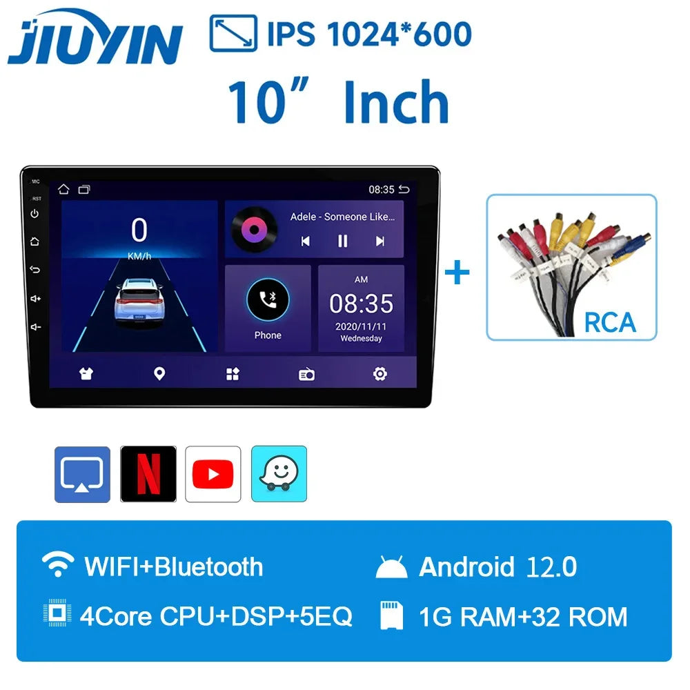 JIUYIN 2 Din Car Radio Carplay Android Auto 9inch 10inch 4G 64G Universal Multimedia Player DSP AM RDS AHD GPS WIFI Auto 8 Core