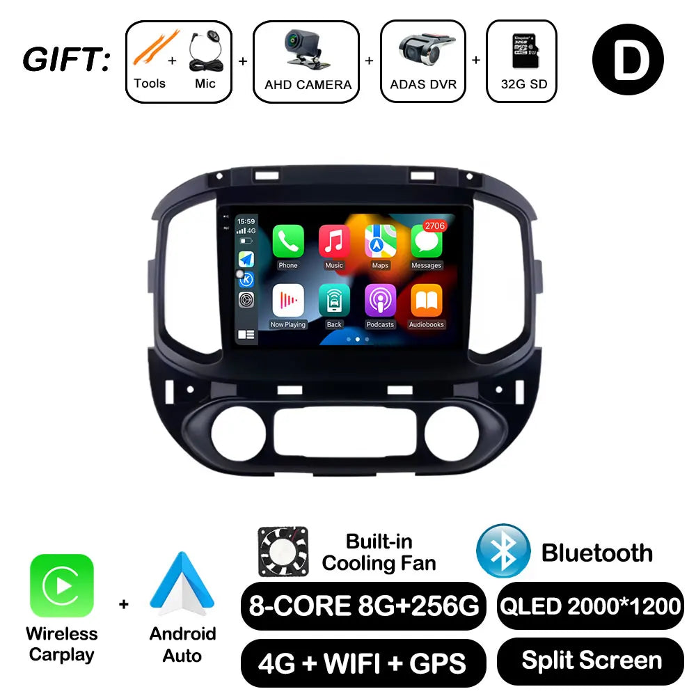 Android Auto For Chevrolet Colorado Sierra GMC 2014 - 2018 Car Radio Video Multimedia Player BT WiFi GPS Navigation Touch Screen