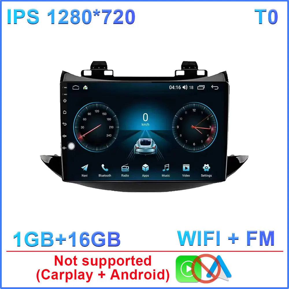 For Chevrolet Tracker Trax 2016 - 2019 Android 14 Auto Car Radio Multimedia Video Player Bluetooth GPS Navigation DSP Carplay BT