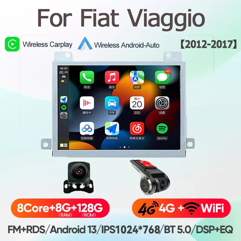 For Fiat Viaggio/Ottimo Dodge Dart 2012~2017 8Core Carplay Android13 Radio Car GPS Multimedia Player Stereo Screen Audio Navigat
