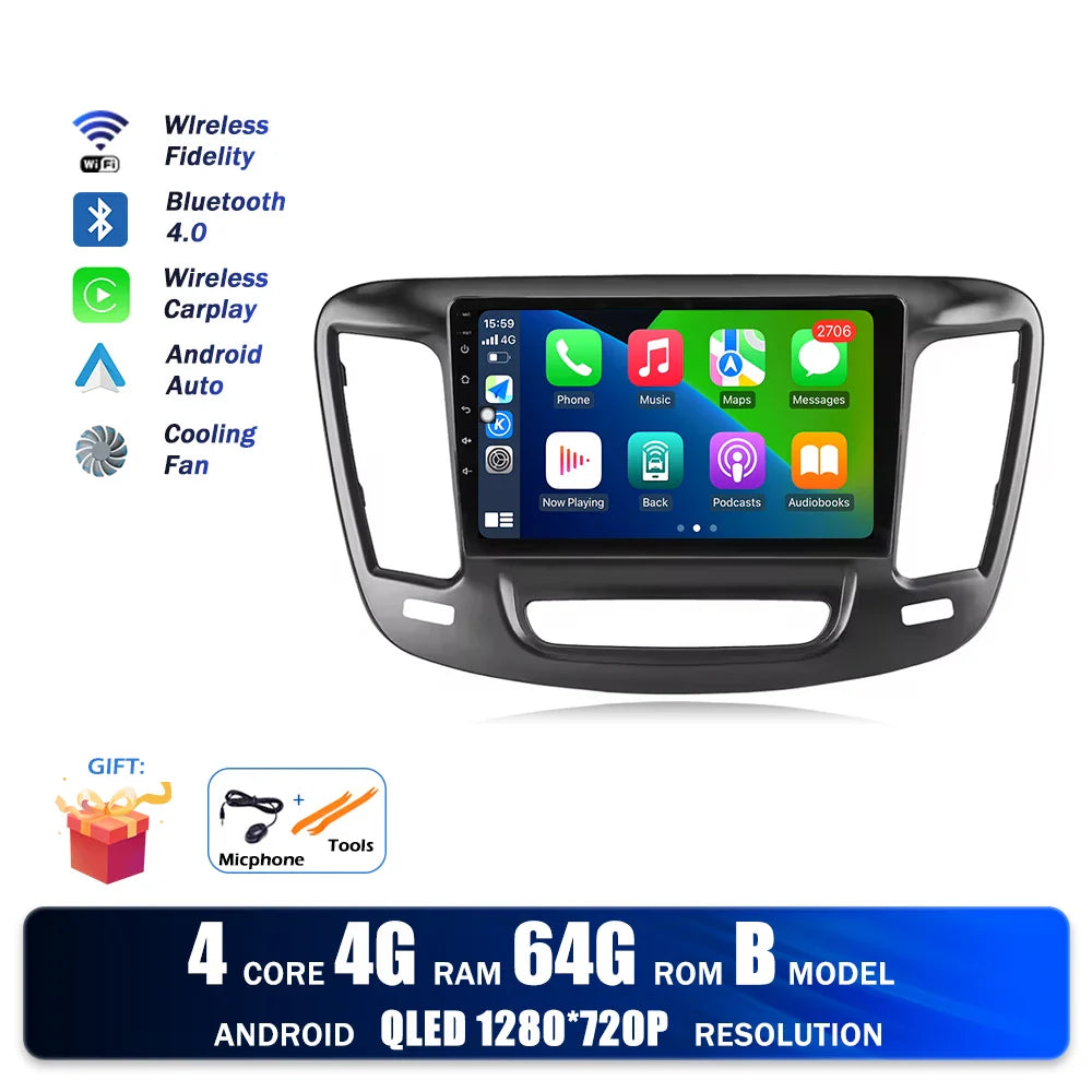 For Chrysler 200 200C 2015 - 2019 Car Radio Multimedia Video Player Navigation stereo Android Auto Carplay GPS WIFI BT