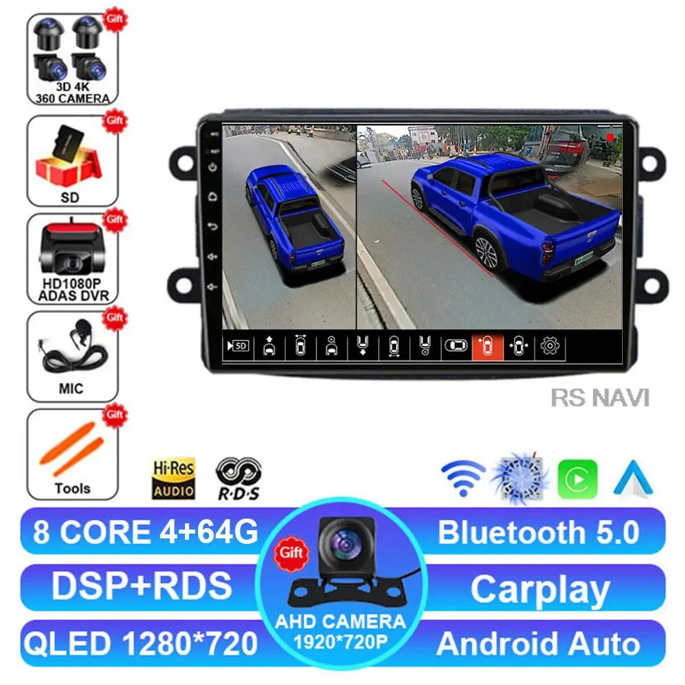 Android 14 For Renault Dacia LOGAN sandero Duster Lodgy Lada Xray Captur Dokker Car Radio Multimedia Navigation Video Player GPS