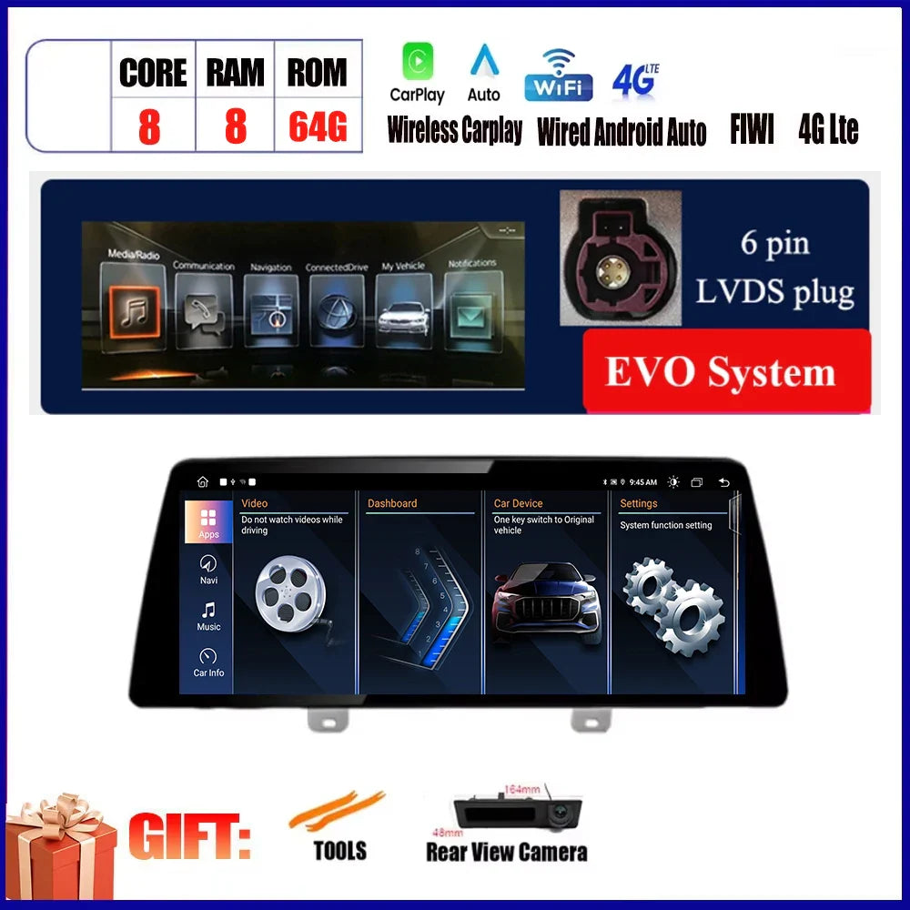 For BMW X3 G01 X4 G02 2018 2019 Car Carplay 12.3 Inch Android Touch Screen Monitor Stereo Speakers Radio Multimedia Player Auto