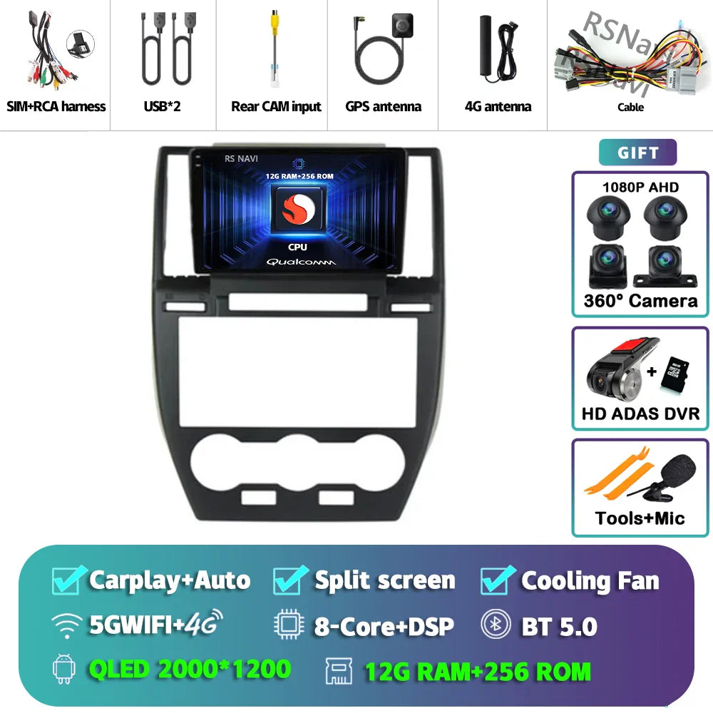 Android 14 Carplay Auto 2K Screen Car Radio Multimedia Player For Land Rover Freelander 2 2006 - 2012 DSP 2din Autoradio Stereo