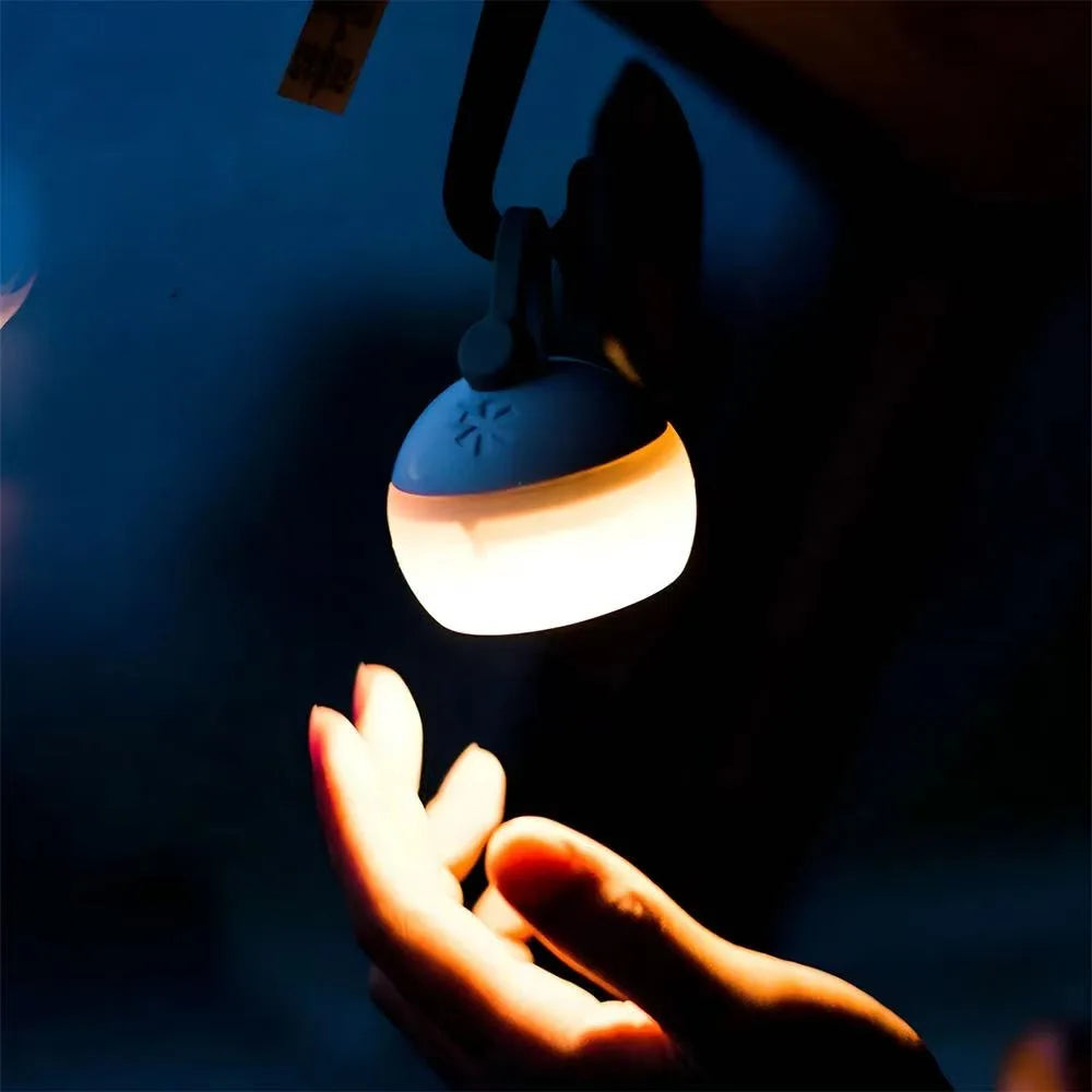 Super Mini Retro Snow Camping Lantern USB Rechargeable Haning Hook Night Light Battery Powered Tent Table Light For Camping