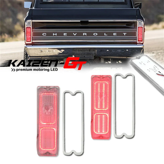 Red LED Car Rear Tail/Brake Lights Taillamp Assemblies For Chevy & GMC Trucks (Fleetside/Wideside) 1967 1968 1969 1970 1971 1972
