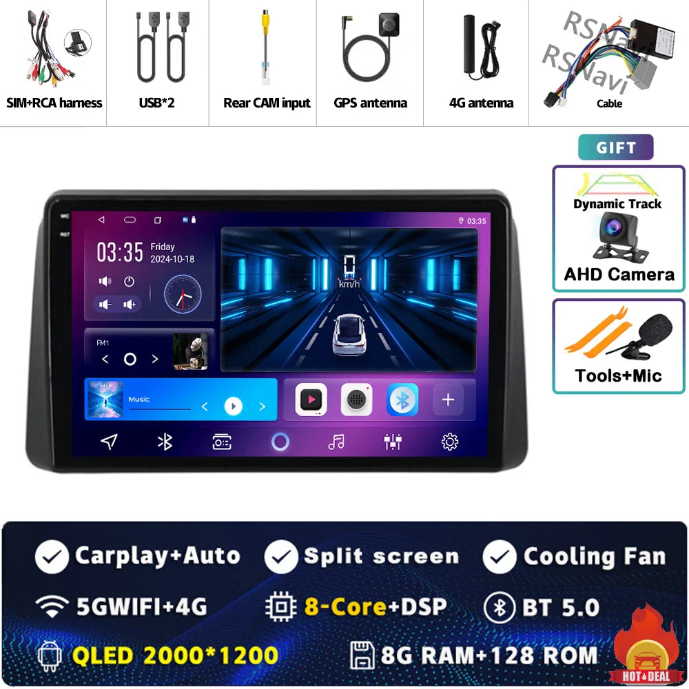 Android 14 Carplay Car Radio For Chrysler Grand Voyager 5 For Dodge Grand Caravan 2008 2011-2020 GPS Multimedia Stereo Head Unit
