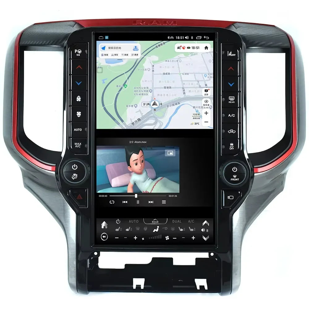 Android 13 Car Radio For Dodge Ram 2019 - 2024 Carplay GPS Navigation Multimedia Video Player 13.6 Inch Touch Screen Head Unit