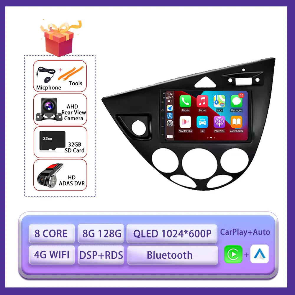 Car Radio 7inch Autoradio for Ford Fiesta 1995-2001 Focus MK1 1998-2004 Multimedia Video Car Radio Player DSP Carplay Android