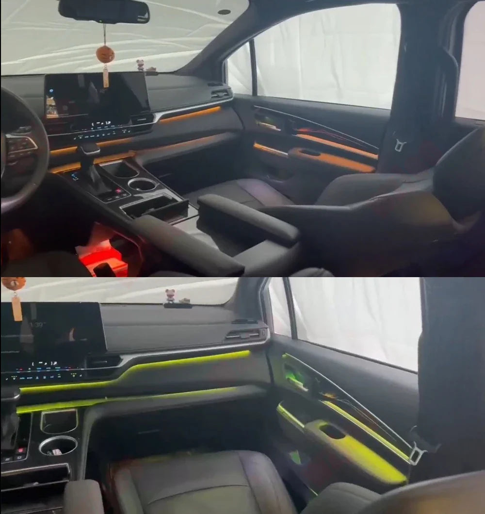 Car Ambient Light Fit for Toyota Sienna 2021-2024 Active Flow Led Car Rear Door Outline Light Lamp 64 Colors Ambient Light