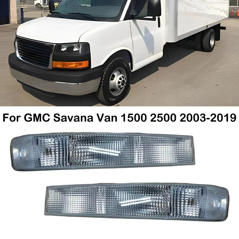 1 Pair Car Front Turn Signal Light Front Fog Light Directional Lamp Daytime Running Light For GMC Savana Van 1500 2500 2003-2019