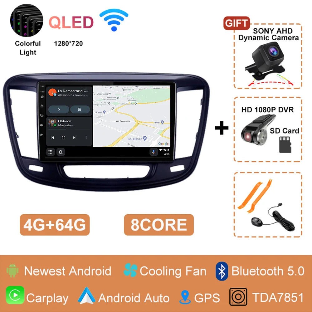 For Chrysler 200 200C 2015 - 2019 Android 14 Radio Video Player Car Autoradio Multimedia Screen Stereo Carplay Navigation