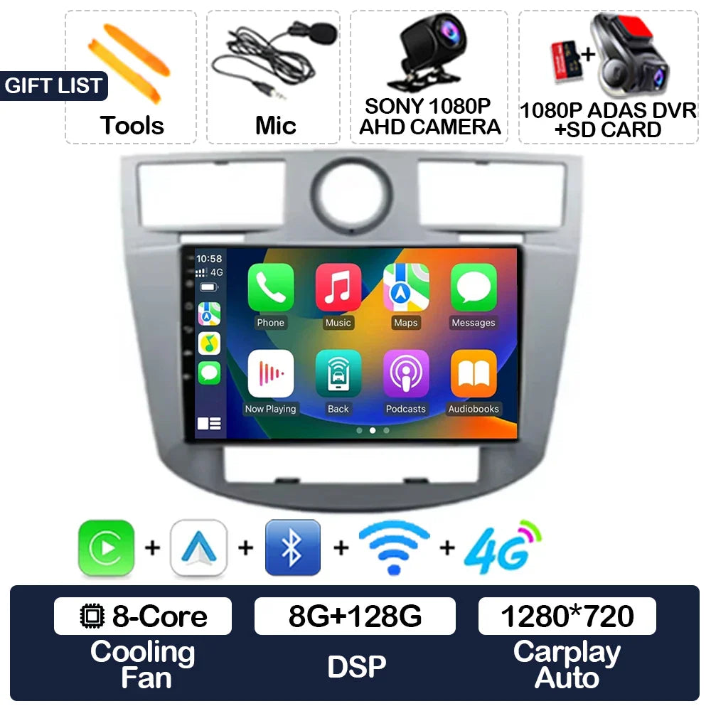 Android 15 Car Radio For Chrysler Sebring 3 JS Cirrus 2007 - 2010 GPS NAVI Multimedia Stereo Video Player 4G LTE 5G WIFI QLED BT