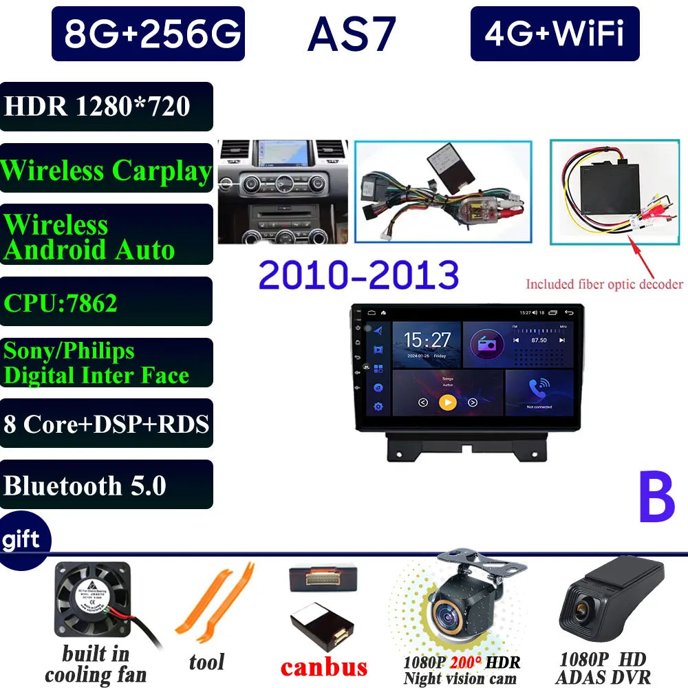 Car Radio Carplay For Land Rover Range Rover Sport 2005-2013 Navigation GPS Android Auto Multimedia Player 4G Wifi No 2din DVD