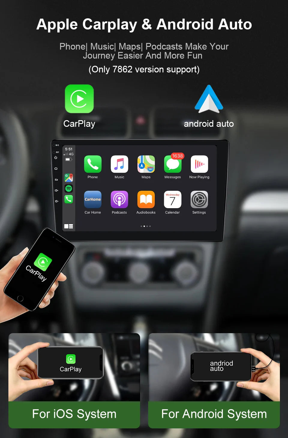 2 Din Car Radio Android 13 For JEEP Compass 2009 - 2016 Multimedia Video Player Carplay Auto Stereo GPS Navigation Autoradio DSP