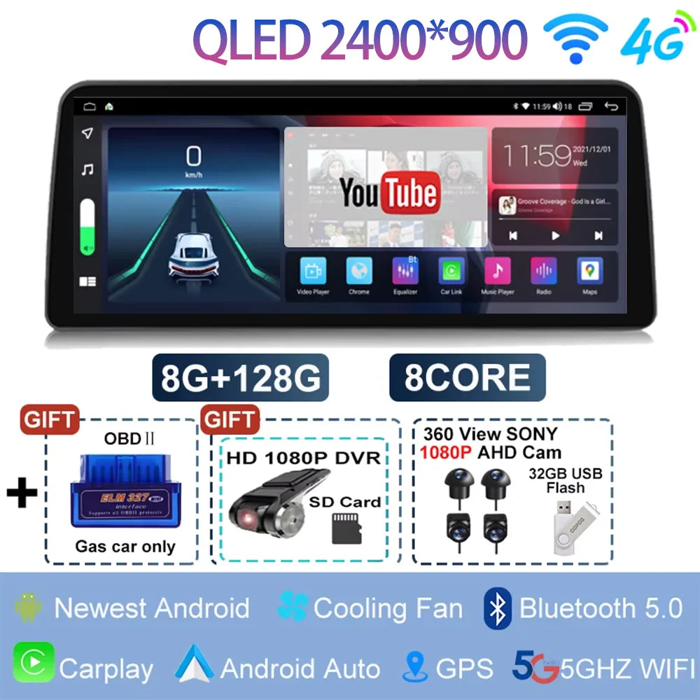 Android14 For Dodge Grand Caravan 2009-2020 Chrysler Grand Voyager 5 2011 - 2015 Car Radio Multimedia Player GPS Auto Carplay