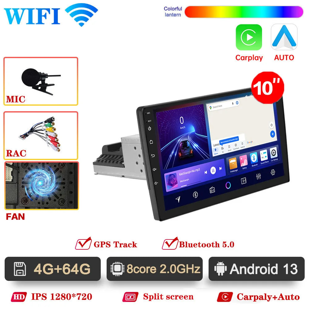 1din Android 13 Car Radio wireless Carplay Android Auto Multimedia Video Player Universal 9/10 inch RDS AHD DVR GPS 1 din Stereo