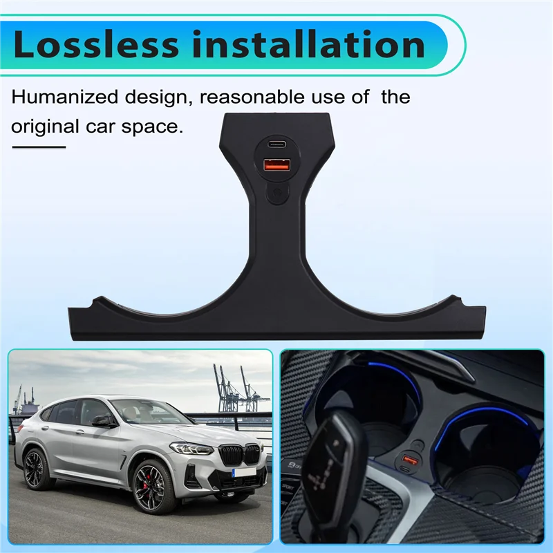 A82M-11 Colour Ambient Light For BMW X3 X4 IX3 G01 G02 X3M X4M Car Cup Holder Lights Decoration Indoor Water Cup Lamp