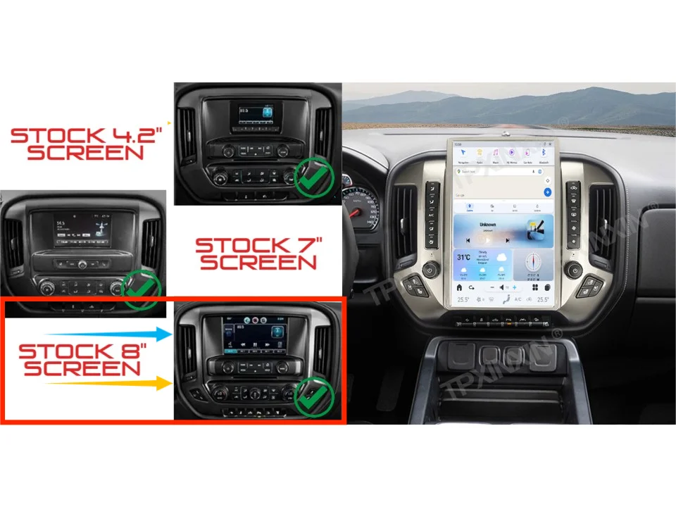 NEW 14.4" Tesla Style Screen For GMC Sierra Chevrolet Silverado 2014-2019 Car Multimedia Radio Player,stereo Android dash Unit