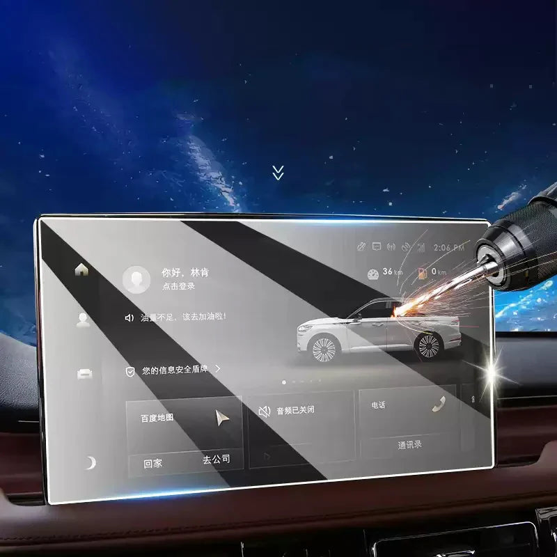 Car GPS Navigation Screen Protect Tempered Film For Lincoln Navigator 2018 2024-Present Dashboard Display Sticker Accessory