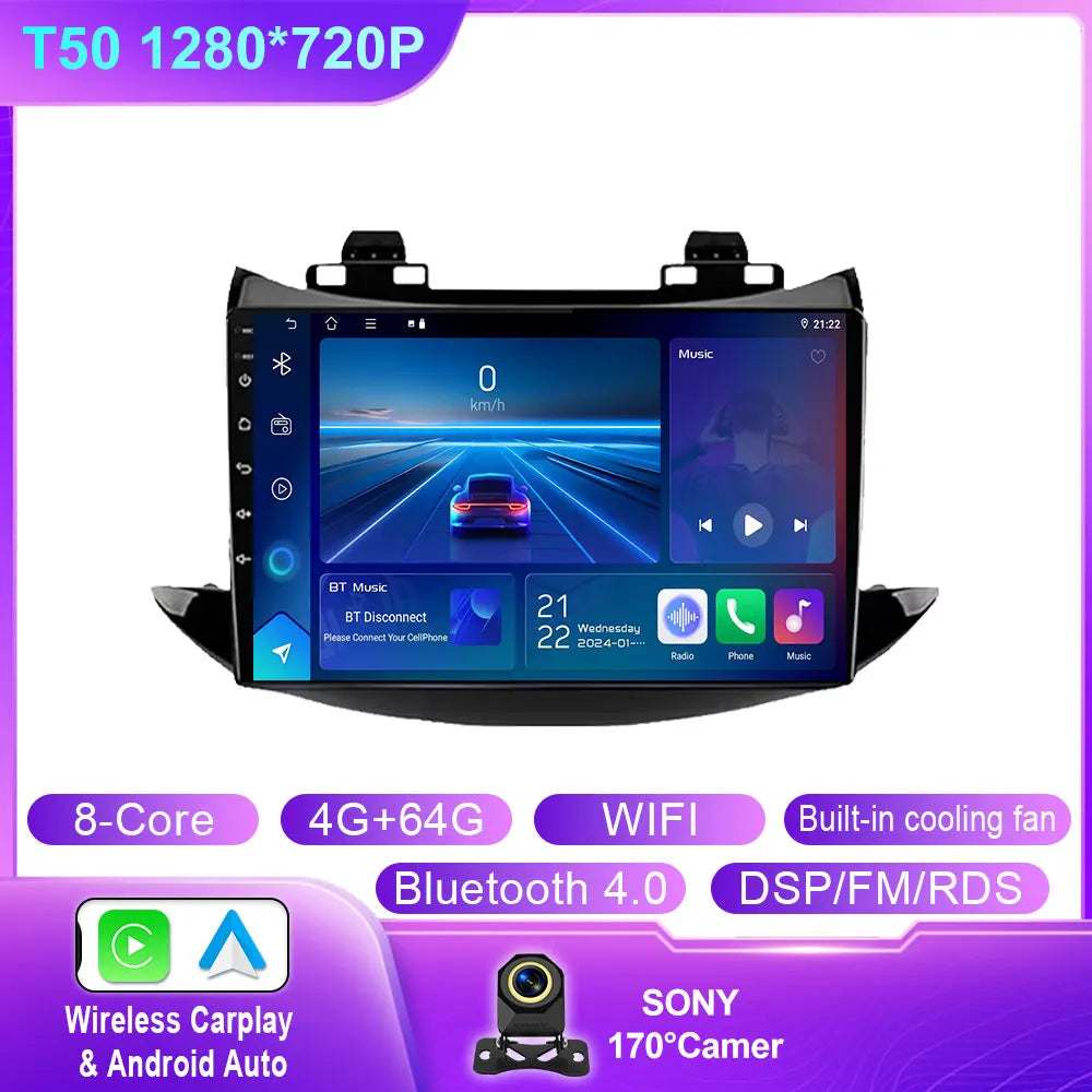 For Chevrolet Tracker Trax 2016 - 2019 Android 14 Auto Car Radio Multimedia Video Player Bluetooth GPS Navigation DSP Carplay BT
