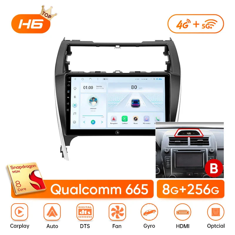 Ainavi Car Radio For Toyota Camry 7 2012 2013 2014 2015 2016 XV50 Wireless Carplay Android Auto Car Stereo Car multimedia 2 DIN