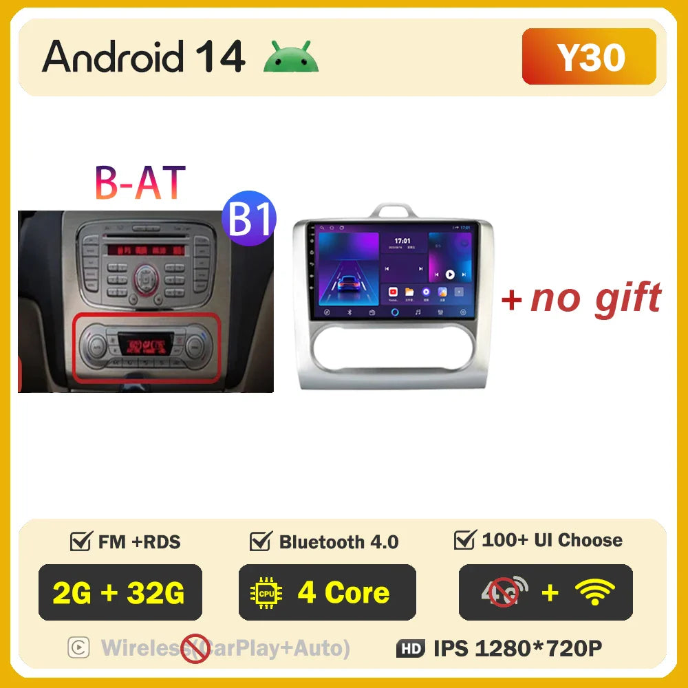 2din Android 14 Carplay Radio For ford focus 2 3 Mk2 Mk3 2004-2011 Automotive Car Multimedia GPS Autoradio 8 Core Wifi DSP BT