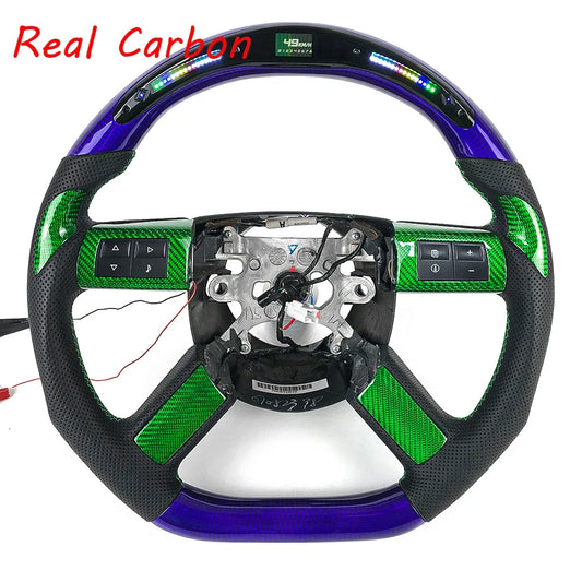 Real Carbon Fiber Steering Wheel For Dodge 2005-2010 charger srt8 for Chrysler 300C Custom LED Steering Wheel