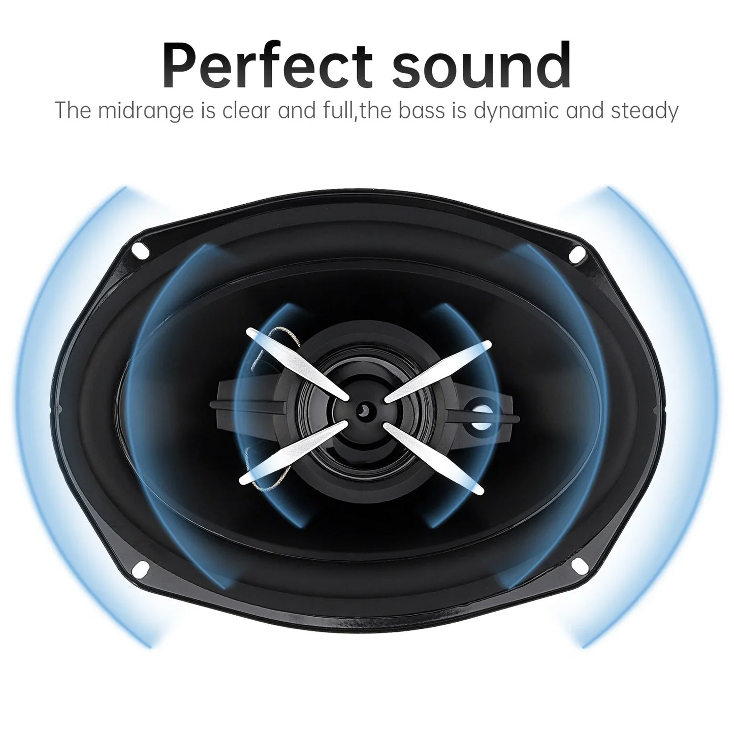 2pcs 12V 6 x 9 Inch Car HiFi Full Range Frequency Speakers Universal 3 Way Coaxial Speakers