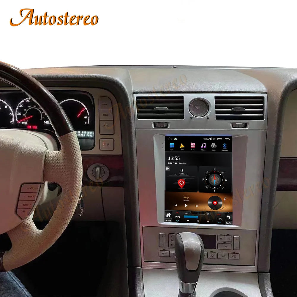 Android 14 Carplay For Lincoln Navigator 2005-2009 Tesla Radio Car GPS Navigation Head Unit Multimedia Player Auto Tape Recorder