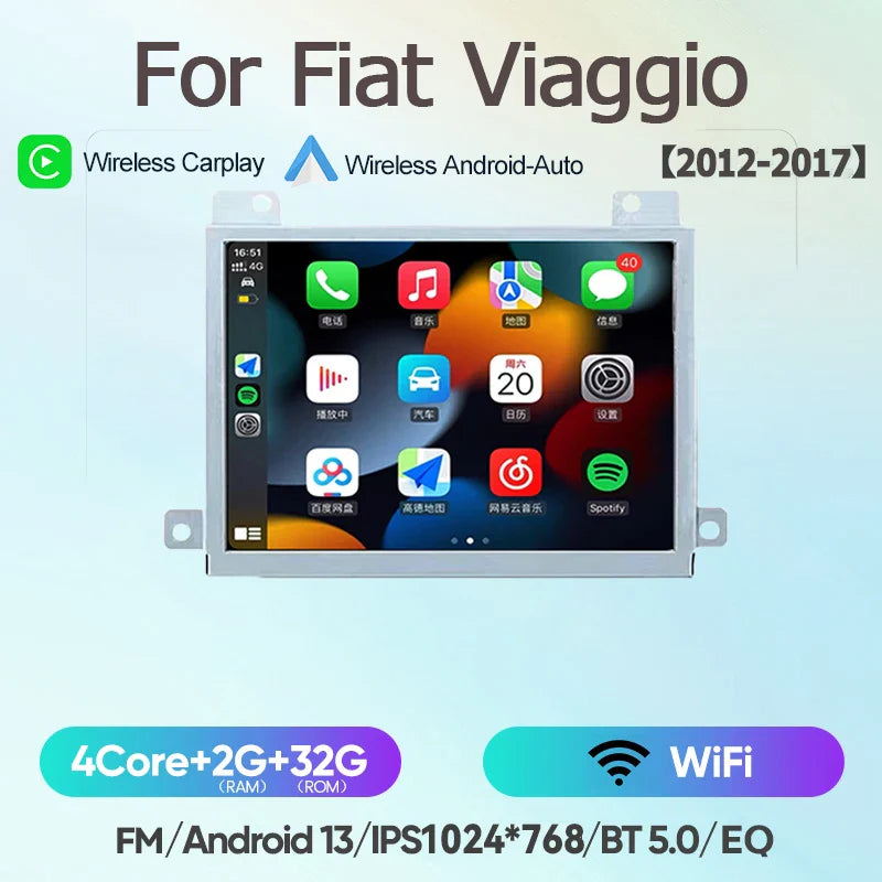 For Fiat Viaggio/Ottimo Dodge Dart 2012~2017 8Core Carplay Android13 Radio Car GPS Multimedia Player Stereo Screen Audio Navigat