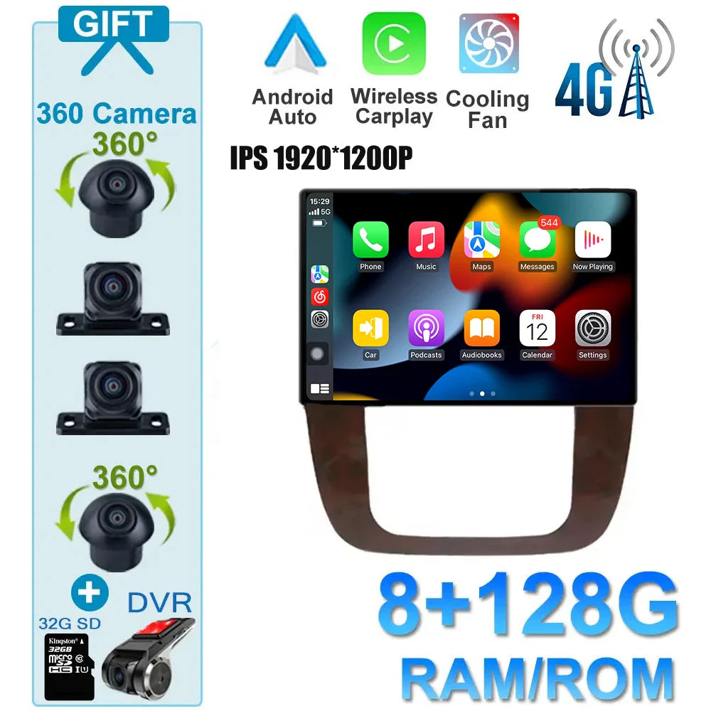 Android 14 Car Radio For GMC Yukon Chevrolet Tahoe Suburban 2008 - 2012 13.1Inch Screen GPS Navigation Wireless Carplay 4G WIFI
