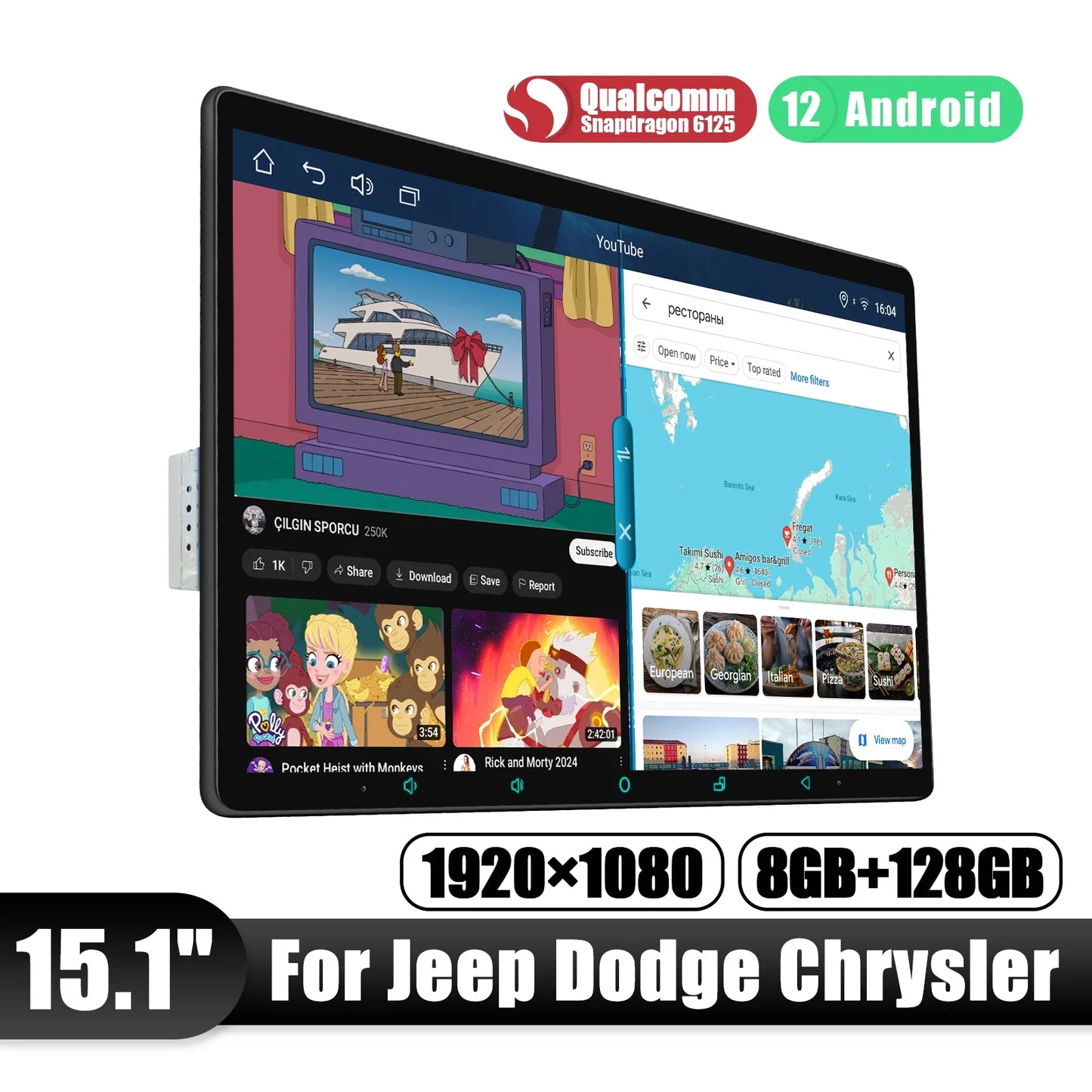 JOYING 15.1" 13.3" 11.6" 10.1"Android Car Radio Stereo Multimedia Player For Jeep Dodge Chrysler Car With Carplay Android Auto