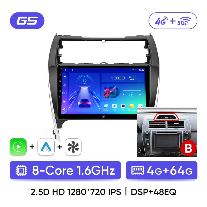 Ainavi Car Radio For Toyota Camry 7 2012 2013 2014 2015 2016 XV50 Wireless Carplay Android Auto Car Stereo Car multimedia 2 DIN