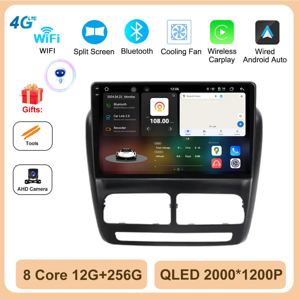 Android 14 Car Radio GPS Navigation For FIAT Doblo Opel Combo Tour 2010 2011 2012 - 2015 2018 Stereo Video Player Carplay Auto
