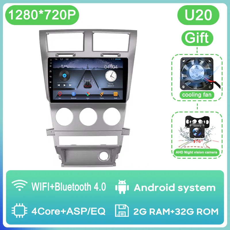 Car Radio Carplay For Dodge Avenger JS 2007 - 2010 For Dodge Nitro 2006 - 2011 Navigation GPS Android Auto Multimedia Player BT