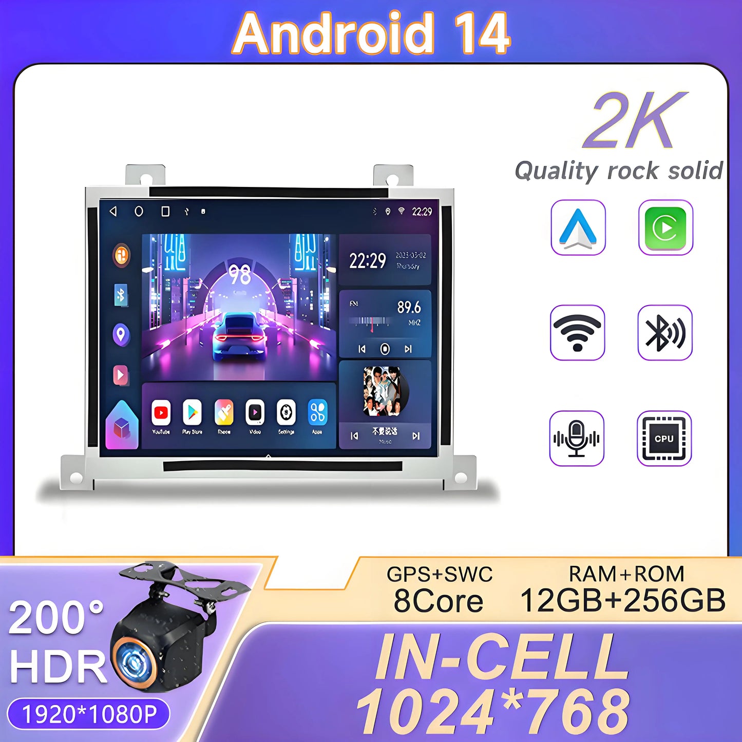 8.4 inch Android Car Stereo Radio For Dodge Charger Challenger 2015-2019 Replacement Wireless Carplay and Android Auto Headunit