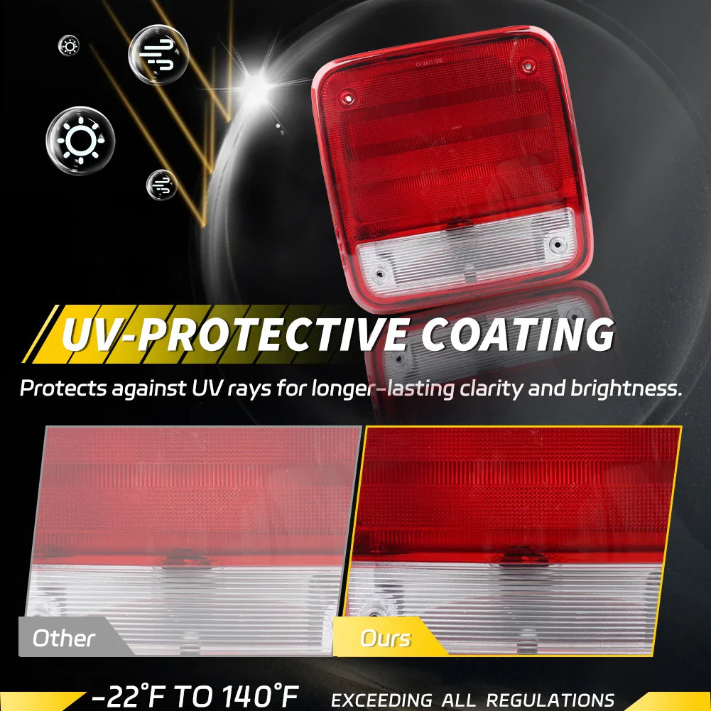 2Pcs Rear Tail Lights Housings For 85 86 87 88 89 90 91 92 93 94 95 Chevy G20 G30 & GMC G1500 G2500 G3500 No Bulb/Socket