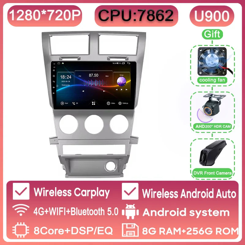 Car Radio Carplay For Dodge Avenger JS 2007 - 2010 For Dodge Nitro 2006 - 2011 Navigation GPS Android Auto Multimedia Player BT
