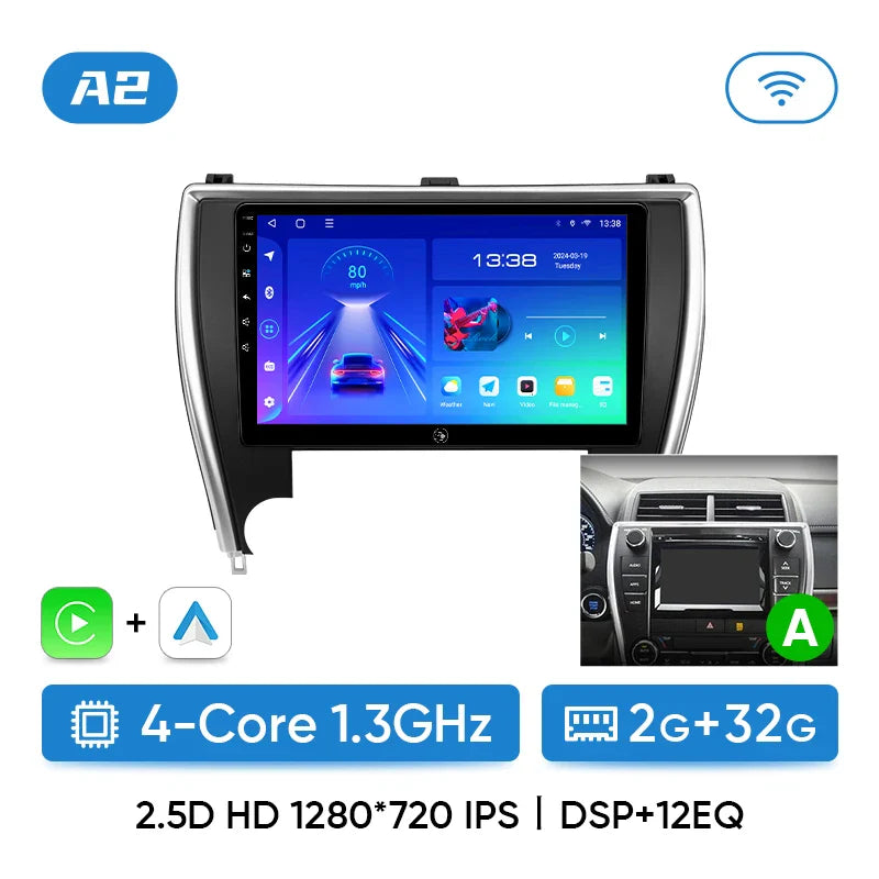Ainavi Car Radio For Toyota Camry 7 2012 2013 2014 2015 2016 XV50 Wireless Carplay Android Auto Car Stereo Car multimedia 2 DIN