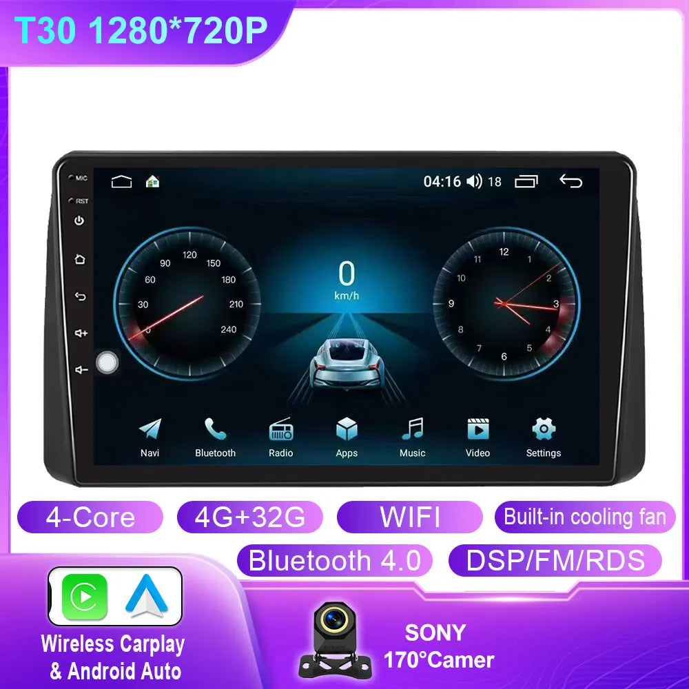 For Dodge Grand Caravan 2011-2020 Carplay Android Auto Car Stereo Radio GPS Navigation Multimedia Video Player WiFi 4G No 2 Din