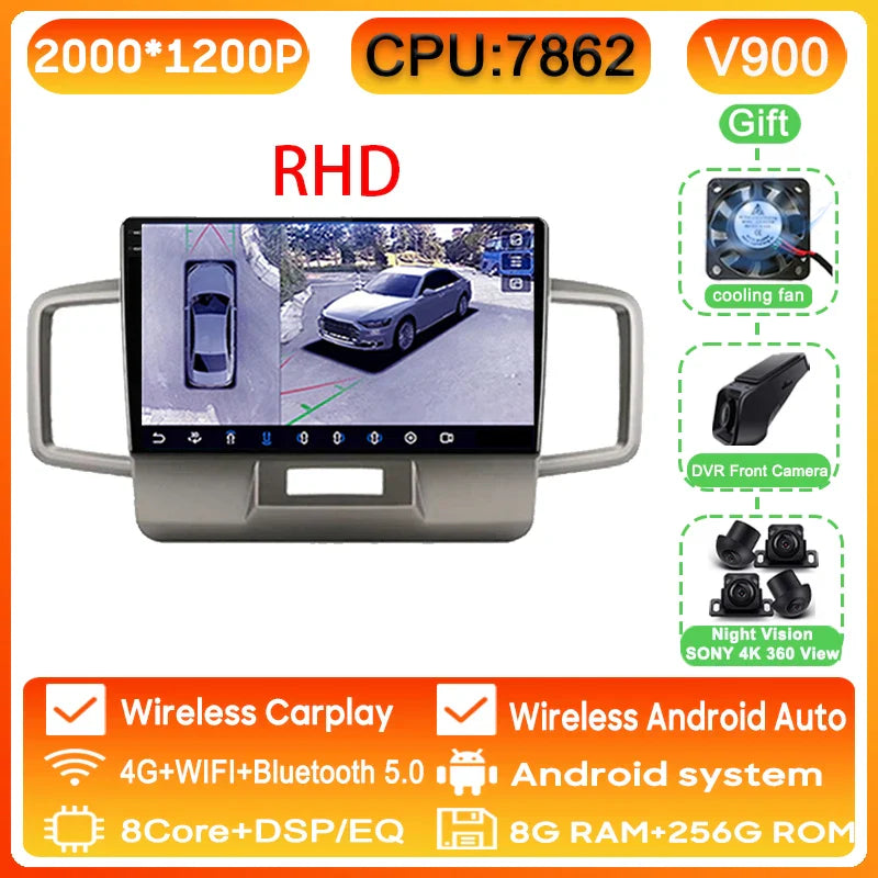WIFI For Honda Freed 1 2008 - 2016 Car Radio Multimedia Video Player Navigation GPS Android Auto QLED Screen No 2din 2 din DVD