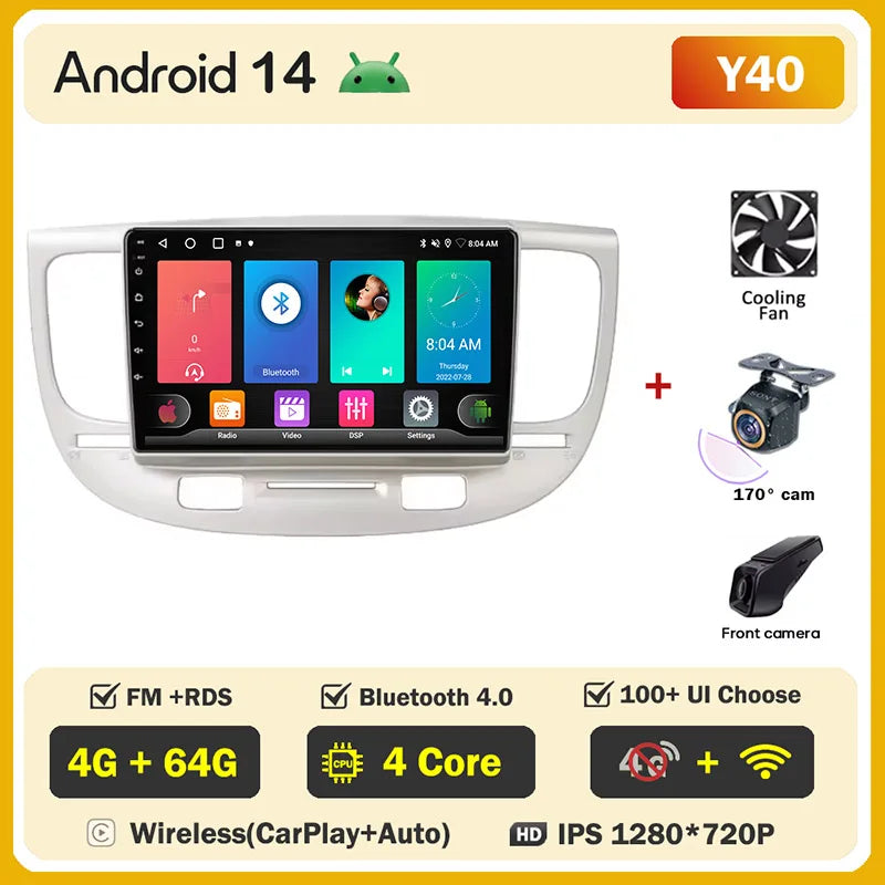 Android 2 din For Kia RIO 2 2005 - 2011 Car Radio Multimedia GPS Navigation Player Auto NO 2din DVD Screen Carplay Stereo WIFI