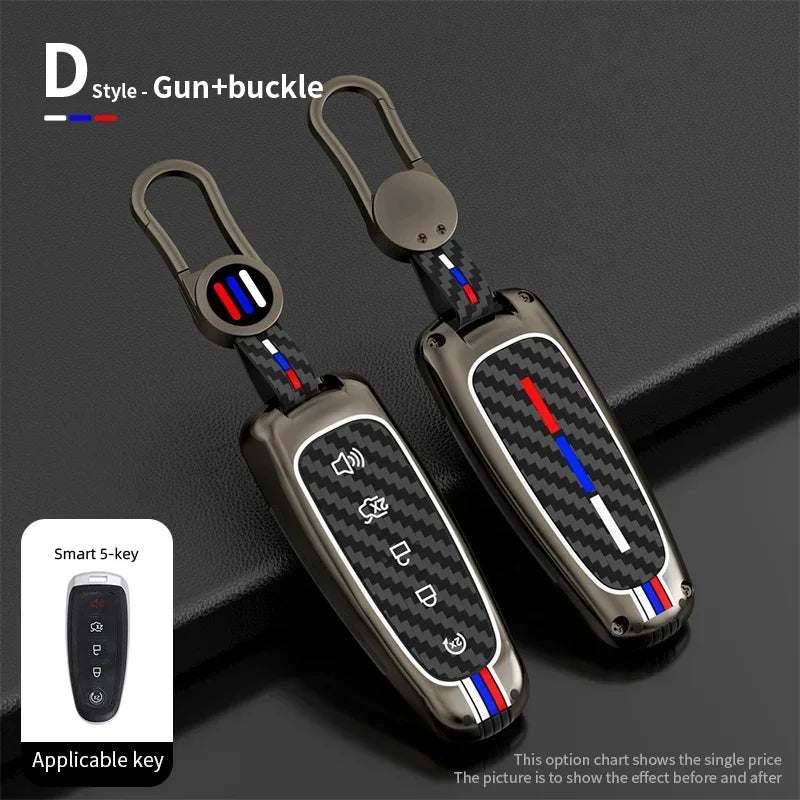 Zinc Alloy Car Key Case Cover for Ford C-Max Edge Escape Expedition Explorer Focus Taurus & Lincoln MKS MKT MKX Navigator
