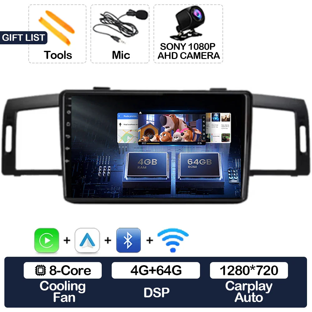 Android 15 Head Unit For Infiniti M35 2003 - 2010 Nissan Fuga 2005 - 2010 Car Radio Multimedia Video Player CarPlay Auto 4G WIFI